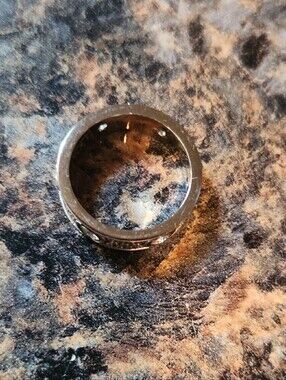 Silver-Tone Band Ring with Cutout Detail
